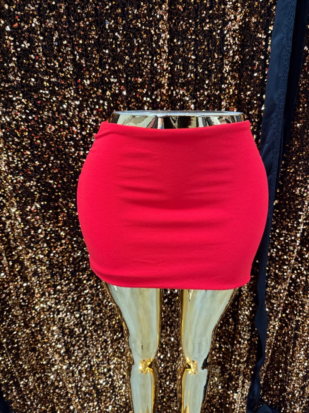 Zara Bright Red Stretch Mini Skirt